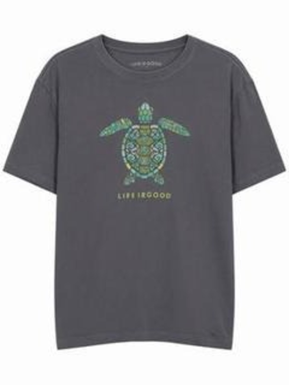 Life is Good Turtle Tee L Gray